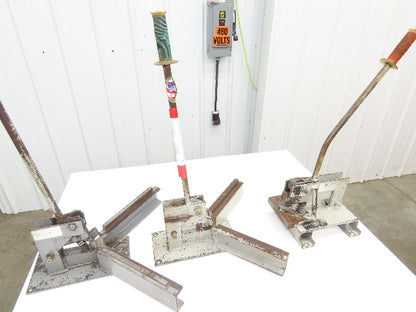 Sheet Metal Manual Corner Rounder & 90 Deg V-Notch Die Shear Punch  Lot of 3