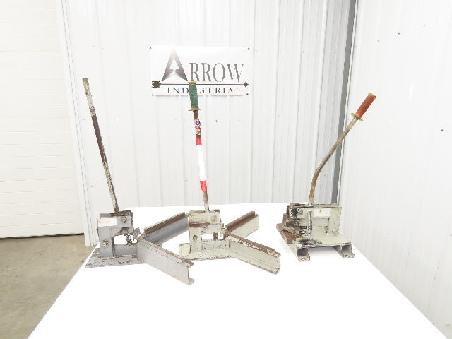 Sheet Metal Manual Corner Rounder & 90 Deg V-Notch Die Shear Punch  Lot of 3