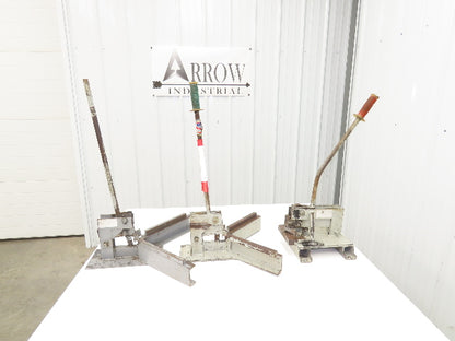 Sheet Metal Manual Corner Rounder & 90 Deg V-Notch Die Shear Punch  Lot of 3