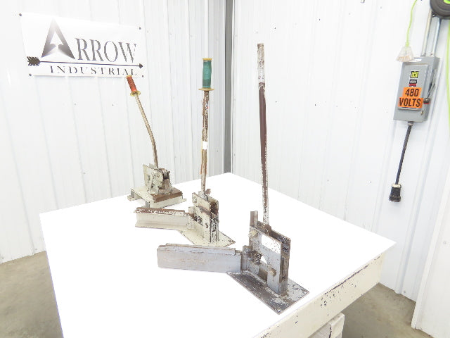 Sheet Metal Manual Corner Rounder & 90 Deg V-Notch Die Shear Punch  Lot of 3