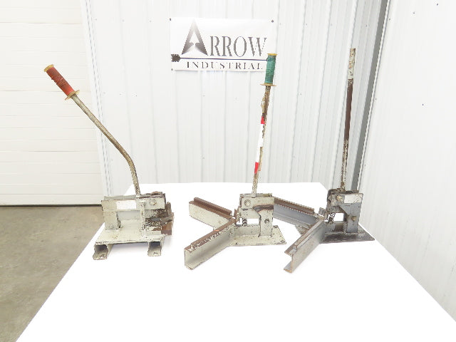 Sheet Metal Manual Corner Rounder & 90 Deg V-Notch Die Shear Punch  Lot of 3