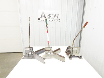 Sheet Metal Manual Corner Rounder & 90 Deg V-Notch Die Shear Punch  Lot of 3