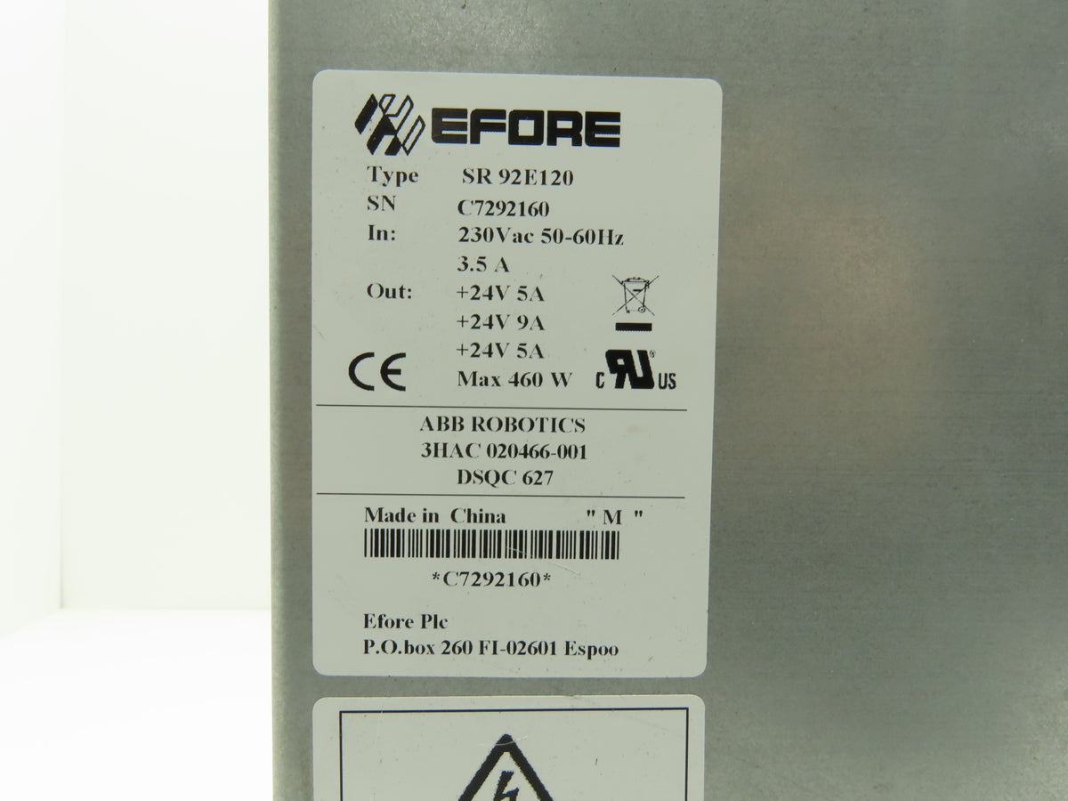 ABB 3HAC020466-001 DSQC 627 IRC5 Robot Controller Power Supply Efore SR 92E120