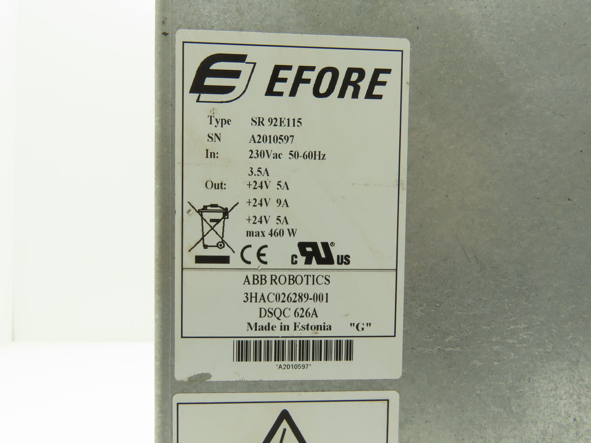ABB 3HAC026289-001 DSQC 626A IRC5 Drive System 24V Power Supply Efore SR 92E115