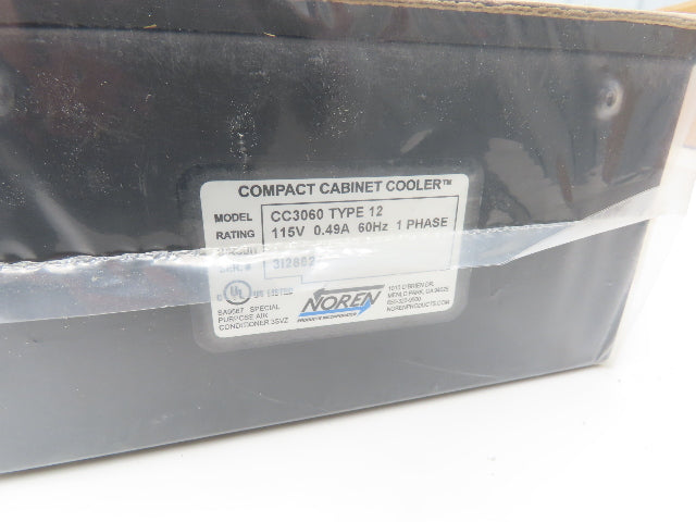 Noren CC3060-115V Air to Water Heat Exchanger Enclosure Cabinet Cooler Fan 30"L