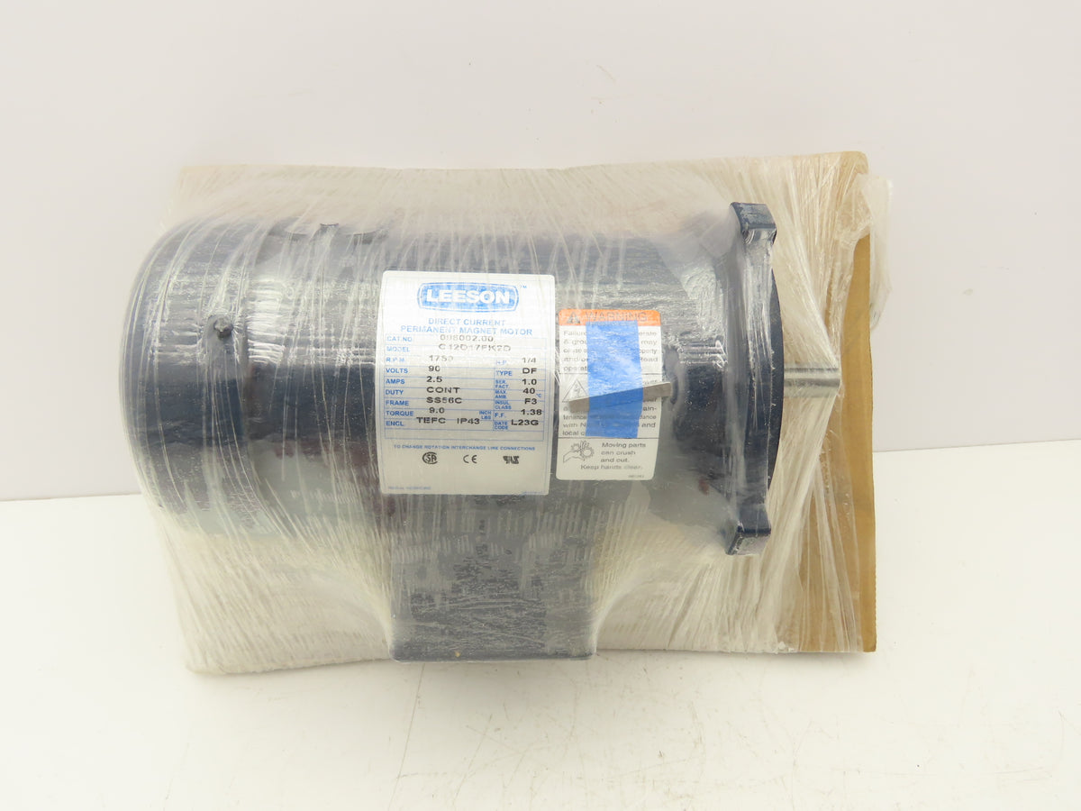 Leeson 098002.00 C42D17FK2D 90V DC Motor 1/4Hp 1750rpm 56C TEFC Permanent Magnet