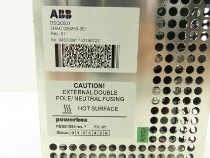 ABB 3HAC026253-001 DSQC661 IRC5 Power Supply 24VDC 27A Powerbox PBSE1095 Rev 07