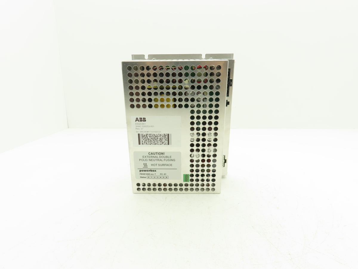 ABB 3HAC026253-001 DSQC661 IRC5 Power Supply 24VDC 27A Powerbox PBSE1095 Rev 07