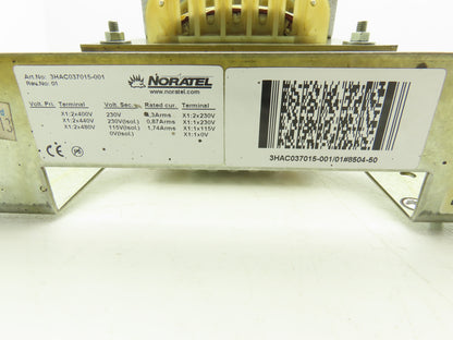ABB 3HAC037015-001 Transformer 1.2kVA 400-480V High 230V & Isolated 115/230V Low
