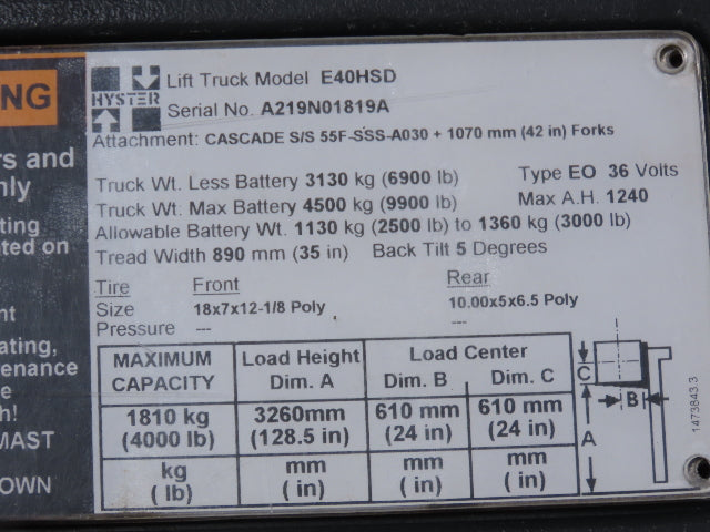 Curtis 1243C-4376 Forklift DC Motor Speed Controller 24-36V Off Hyster E40HSD