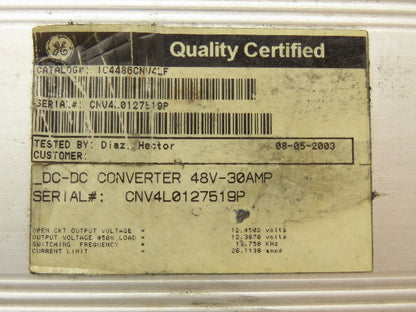 General Electric IC4486CNV4LF Forklift DC/DC Converter 48/12V Off Hyster E40HSD