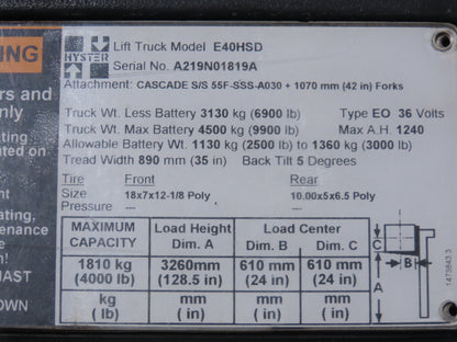 General Electric IC4486CNV4LF Forklift DC/DC Converter 48/12V Off Hyster E40HSD