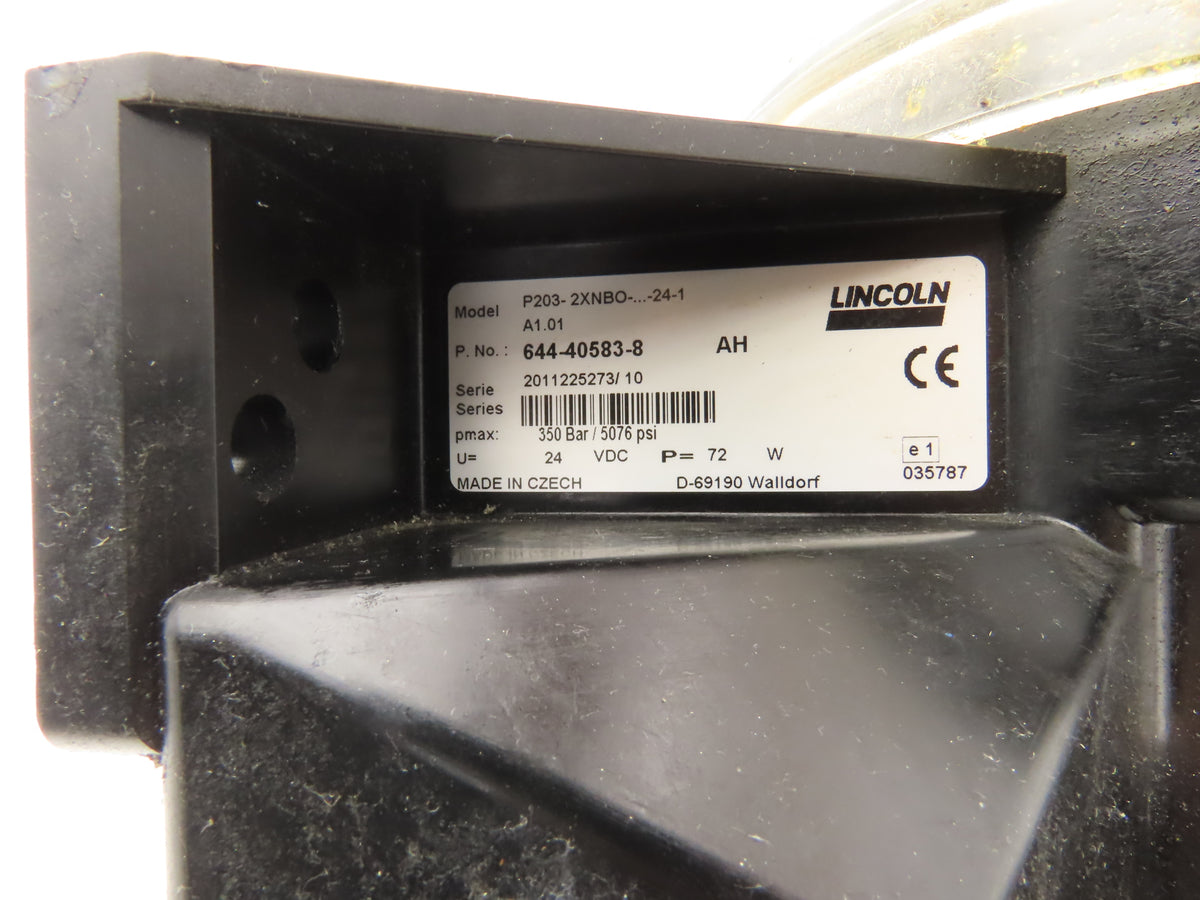 SKF Lincoln P203-2XNBO-24-1 Lubrication Grease Pump 24VDC 2-Liter 5076 PSI