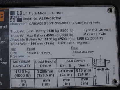Sauer Danfoss 150-5424 Steering Wheel Sensor Off E40HSD Stand On Forklift