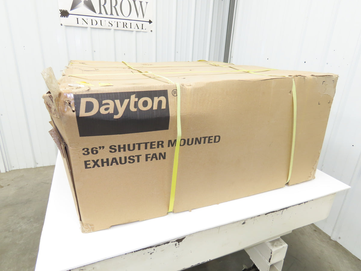Dayton 1HLB6C Exhaust Fan 36" Louver Shutter 1/2HP 115V 1PH 6128CFM