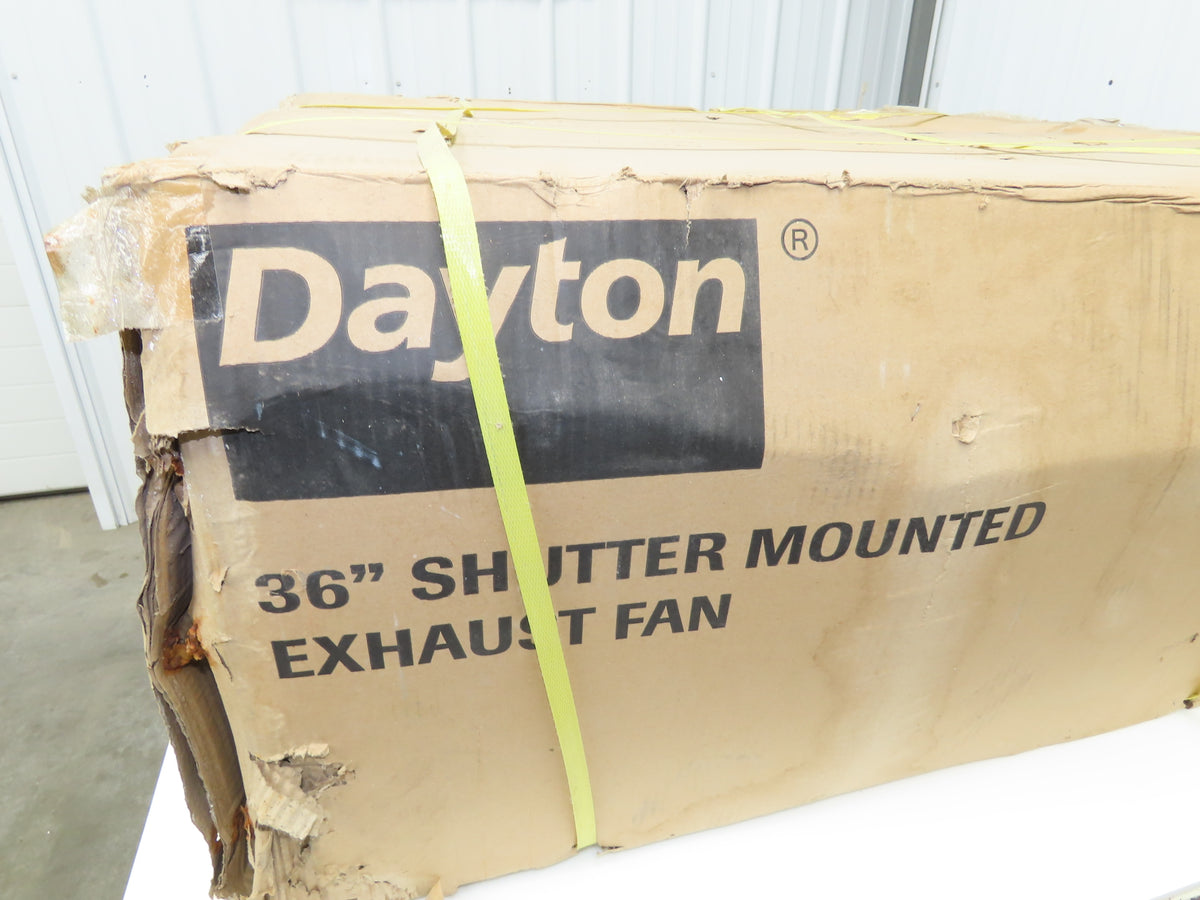 Dayton 1HLB6C Exhaust Fan 36" Louver Shutter 1/2HP 115V 1PH 6128CFM