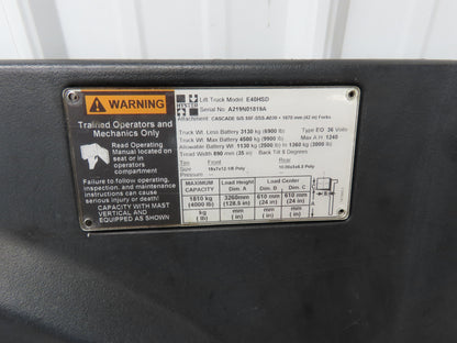 Hyster Operator Center Plastic Cover Kick Plate Off E40HSD Forklift