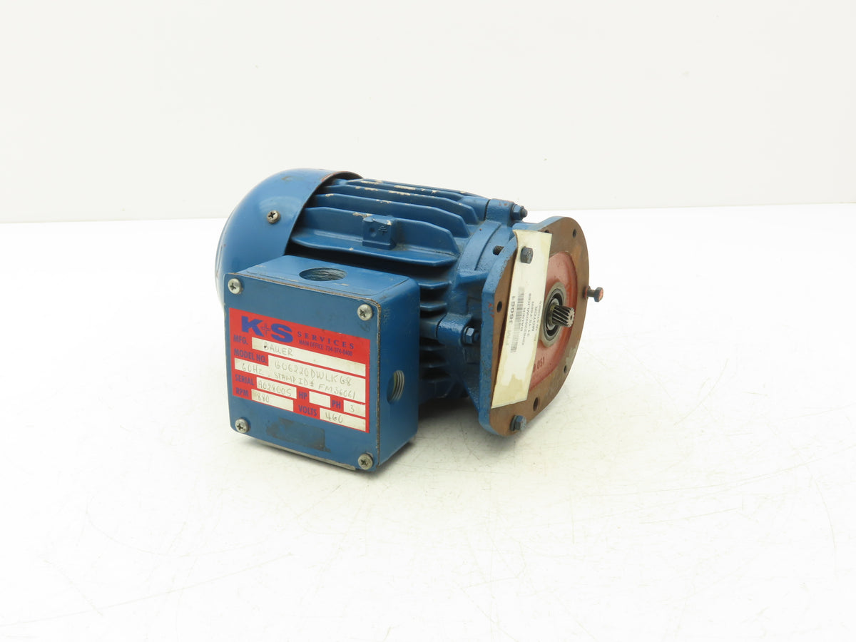 Bauer G06220DWLK68 AC Motor for Gearmotor 460V 3PH  No Gearbox *Rebuilt