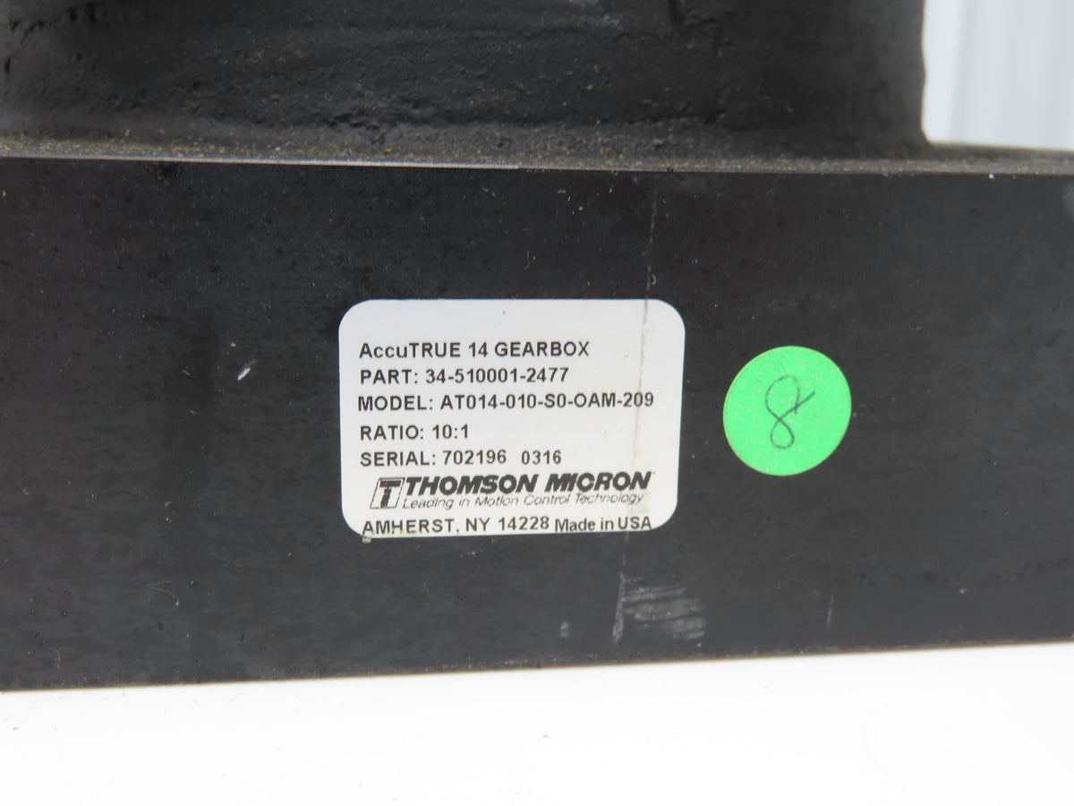 Thomson AT014-010-S0-OAM-209 AccuTrue 14 Planetary Gearbox 10:1 Inline Reducer