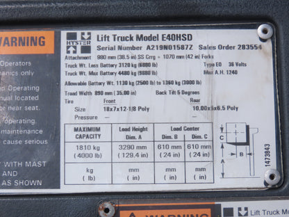 Curtis 1243C-4376 Forklift DC Motor Speed Controller 24-36V Off Hyster E40HSD