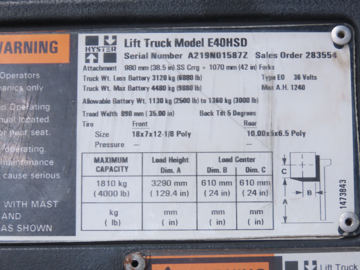 General Electric IC4486CNV4LF Forklift DC/DC Converter 48/12V Off Hyster E40HSD