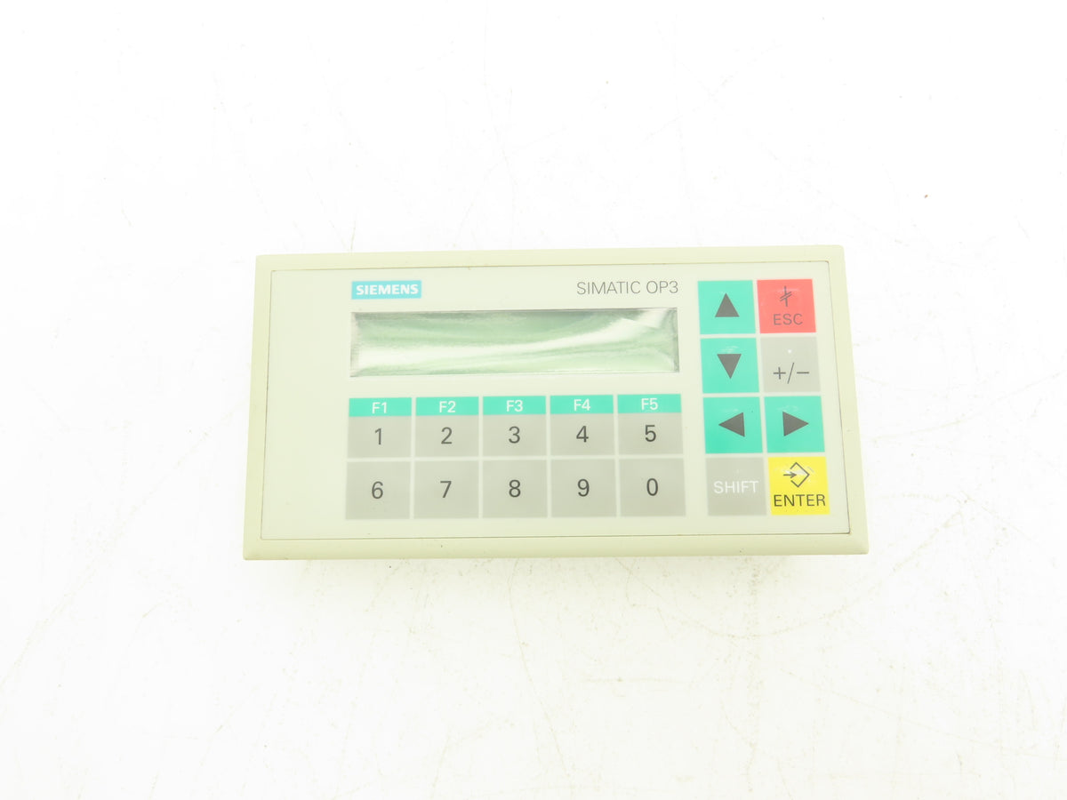 Siemens 6AV3503-1DB10 SIMATIC OP3 Operator Panel HMI 2x20 LCD 24VDC MPI RS232