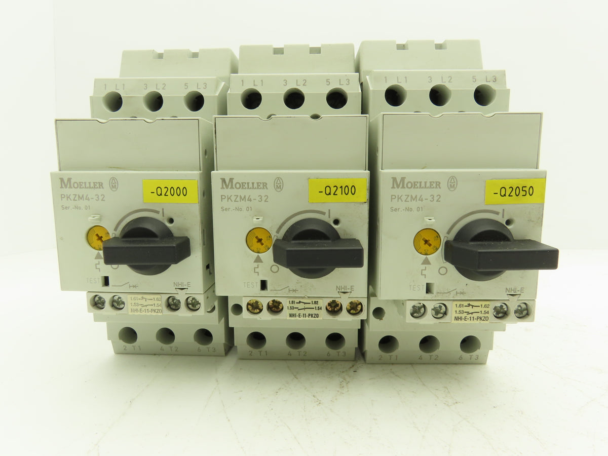 Moeller PKZM4-32 Motor Protector 25-32A 3-Pole Starter XTPR032DC1 Lot of 3