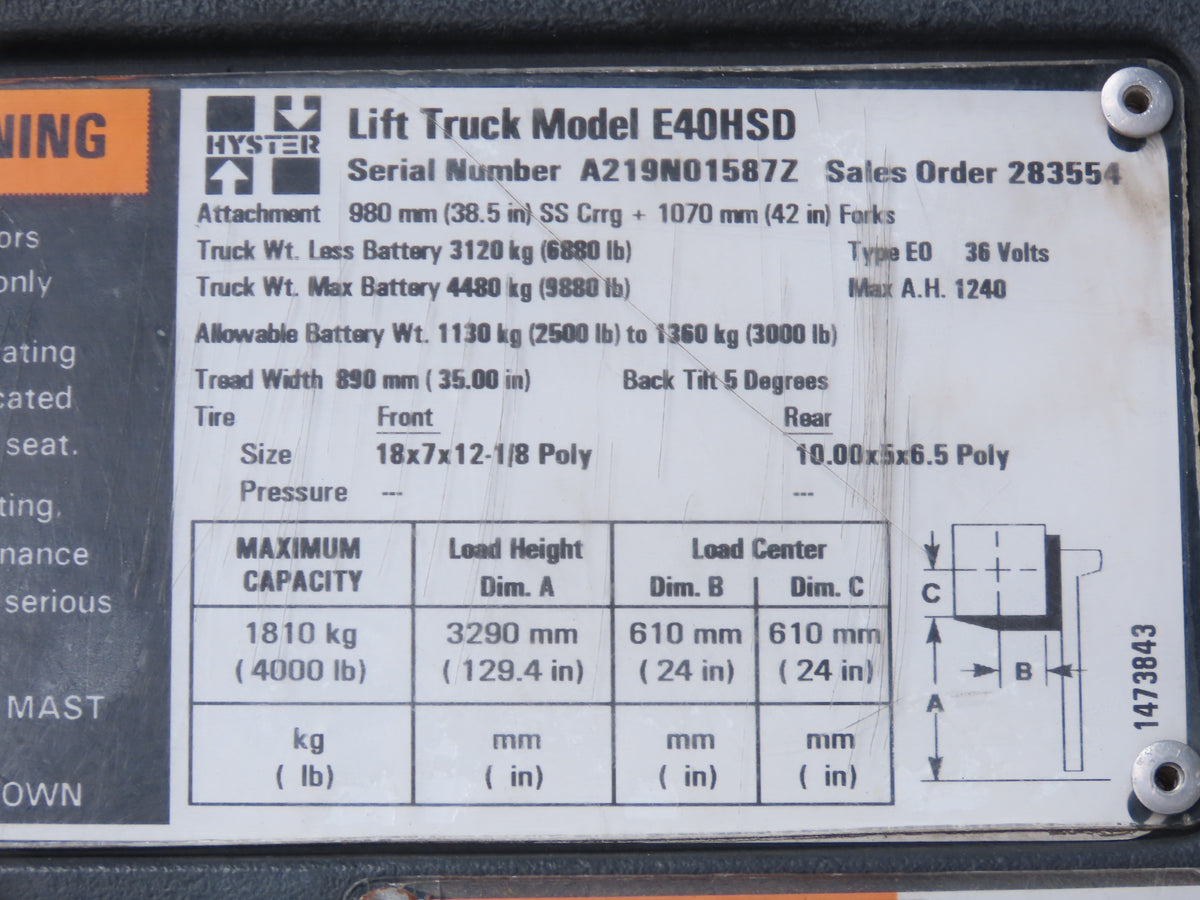 Curtis Albright SW80-1215 Electric Forklift DC Contactor Off Hyster E40HSD