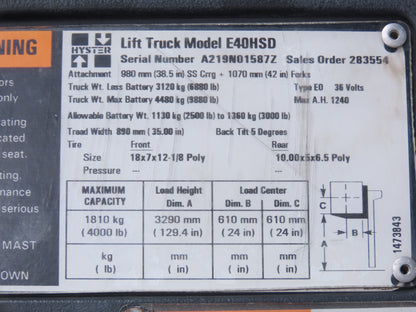 Curtis Albright SW80-1215 Electric Forklift DC Contactor Off Hyster E40HSD
