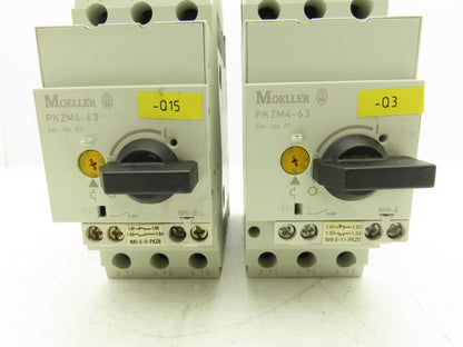 Moeller PKZM4-63 Motor Protector 55-63A 3-Pole Manual Starter 222413 Lot of 2