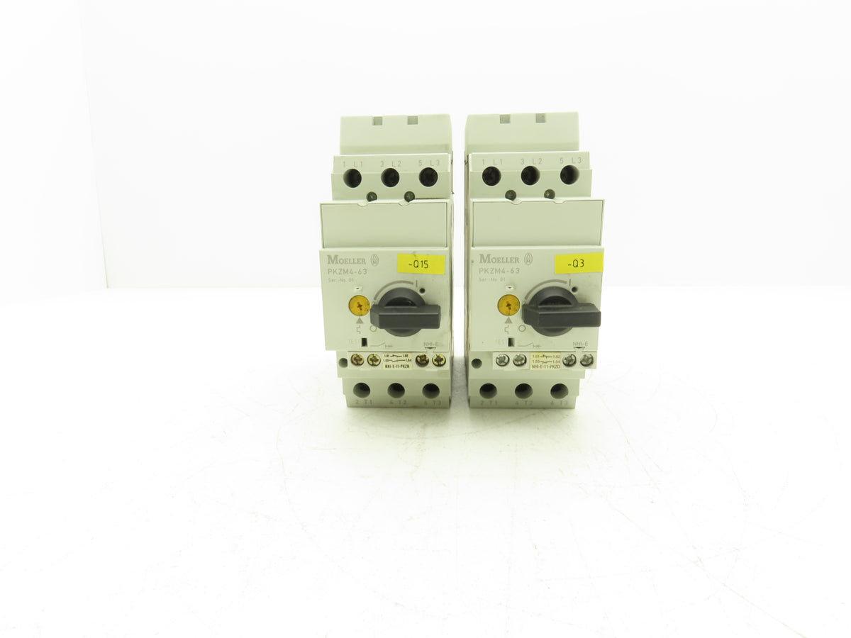 Moeller PKZM4-63 Motor Protector 55-63A 3-Pole Manual Starter 222413 Lot of 2