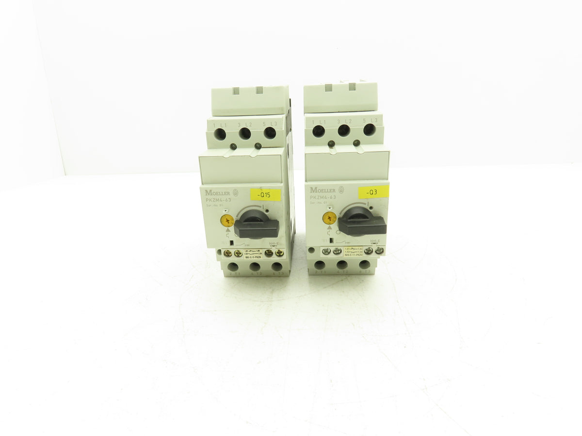 Moeller PKZM4-63 Motor Protector 55-63A 3-Pole Manual Starter 222413 Lot of 2