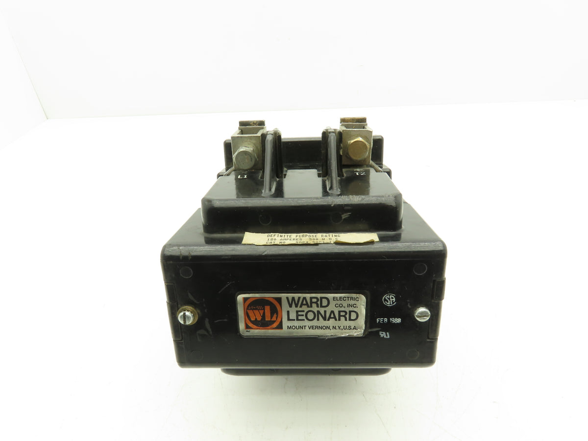 Ward Lenord 50P4-5031-11 Definite Purpose Contactor 180 A 500 VDC 115 V Coil