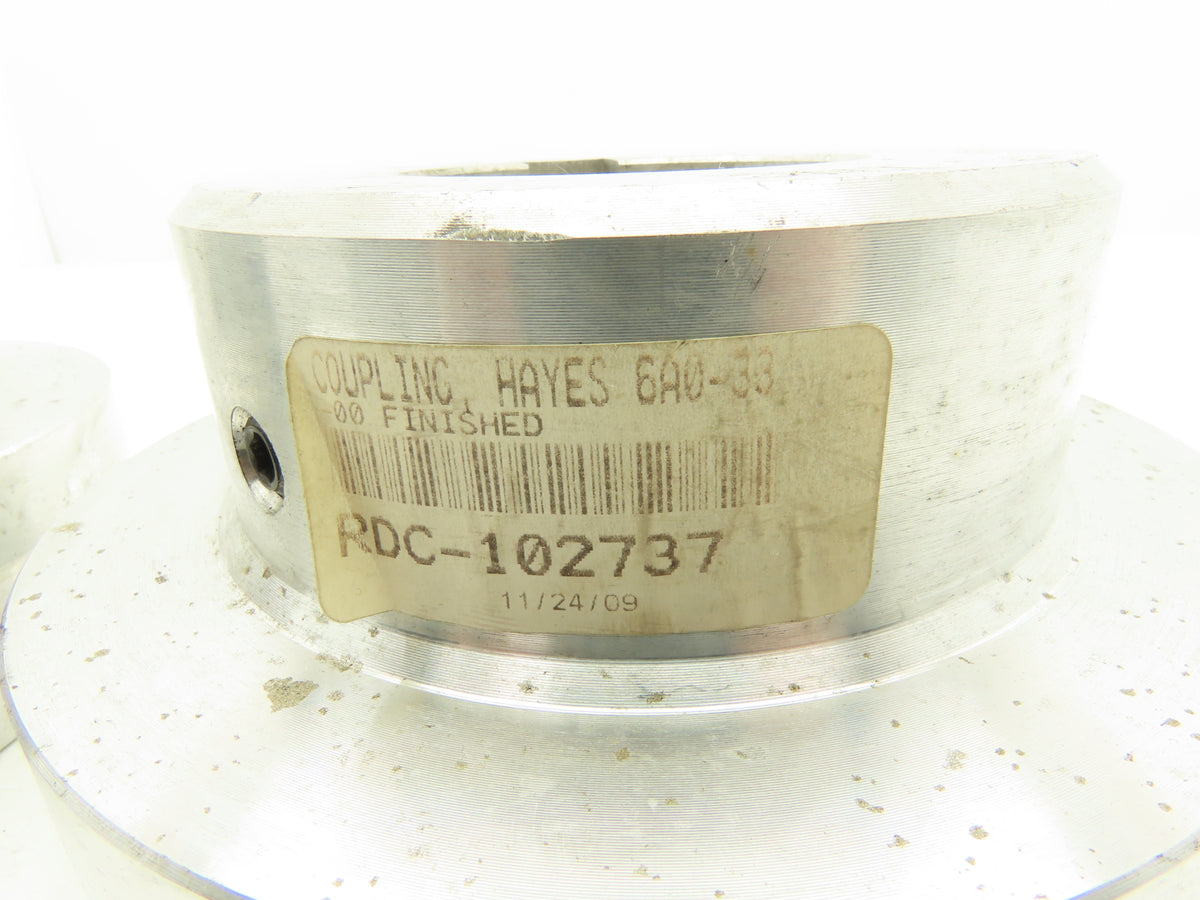 Hayes Mfg. 6A0-33-00 Jaw Coupling Finished Bore 60mm Keyed 5/8" Lot of 2
