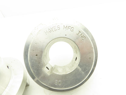 Hayes Mfg. 6A0-33-00 Jaw Coupling Finished Bore 60mm Keyed 5/8" Lot of 2