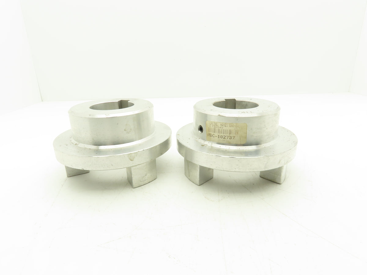 Hayes Mfg. 6A0-33-00 Jaw Coupling Finished Bore 60mm Keyed 5/8" Lot of 2