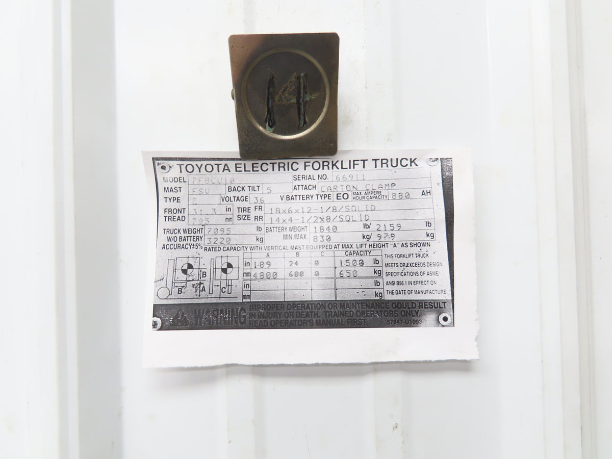Toyota 7FBCU18 Electric Forklift Rear Axle Dual Hydraulic Steering Assembly