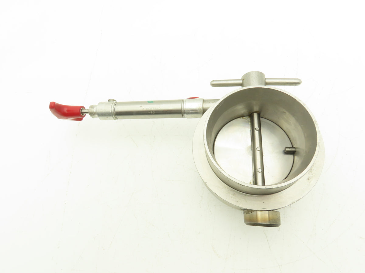 Gator Machine D86071A Stainless Steel Butterfly Valve Pneumatic Cylinder 3-1/4"