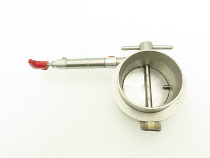 Gator Machine D86071A Stainless Steel Butterfly Valve Pneumatic Cylinder 3-1/4"