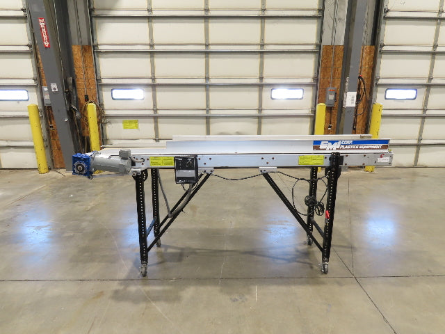 EMI Plastics 17"x 8' Portable Belt Conveyor 11"Bed 115V 1PH 16FPM Variable Speed