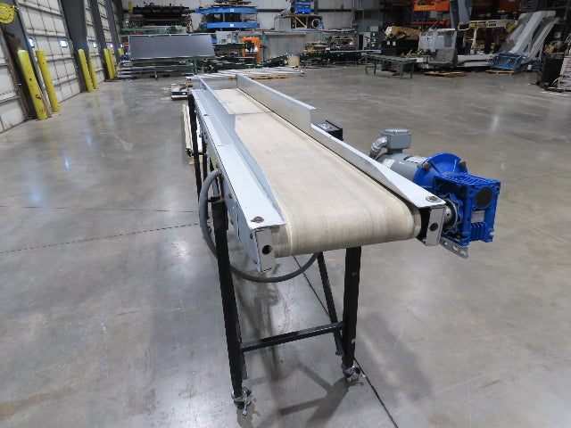 EMI Plastics 17"x 8' Portable Belt Conveyor 11"Bed 115V 1PH 16FPM Variable Speed