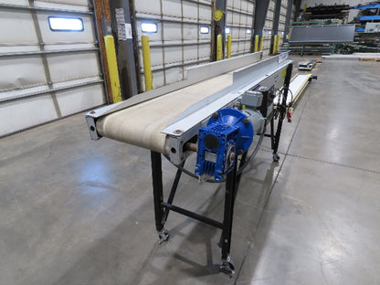 EMI Plastics 17"x 8' Portable Belt Conveyor 11"Bed 115V 1PH 16FPM Variable Speed