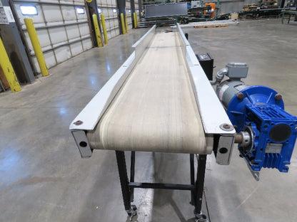 EMI Plastics 17"x 8' Portable Belt Conveyor 11"Bed 115V 1PH 16FPM Variable Speed