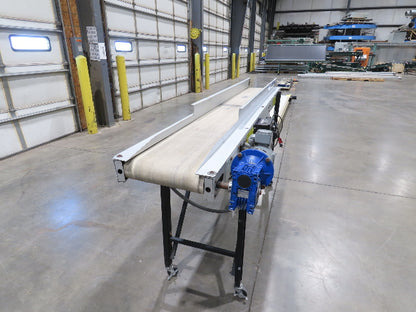 EMI Plastics 17"x 8' Portable Belt Conveyor 11"Bed 115V 1PH 16FPM Variable Speed