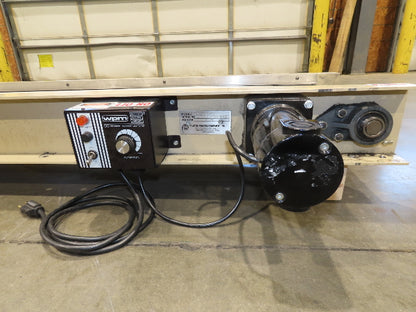 Plastic Process 16"x 12'L Slider Bed Conveyor 12"Belt 115V Variable Speed 52FPM