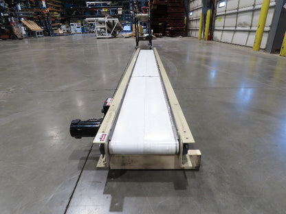 Plastic Process 16"x 12'L Slider Bed Conveyor 12"Belt 115V Variable Speed 52FPM