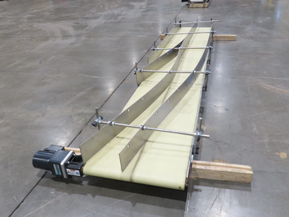QC Industries 18"x 10'L Flat Belt Conveyor 230V 3PH 15FPM Automation Series