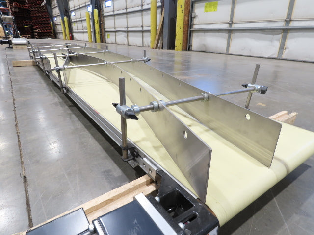 QC Industries 18"x 10'L Flat Belt Conveyor 230V 3PH 15FPM Automation Series
