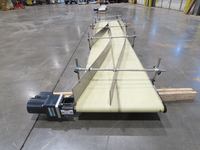 QC Industries 18"x 10'L Flat Belt Conveyor 230V 3PH 15FPM Automation Series