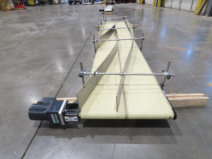 QC Industries 18"x 10'L Flat Belt Conveyor 230V 3PH 15FPM Automation Series
